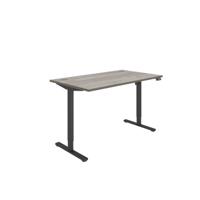 Astin Economy Single Motor Sit/Stand Desk 1400x800x705-1220mm Alaskan Grey Oak/Black KF800009