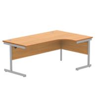 Astin Radial Right Hand Single Upright Desk 1800x1200x730mm Beech/Silver KF800030