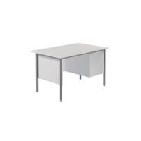 Serrion Rectangular 2 Drawer Pedestal 4 Leg Desk 1200x750x730mm White KF800037