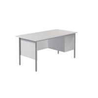 Serrion Rectangular 2 Drawer Pedestal 4 Leg Desk 1500x750x730mm White KF800059