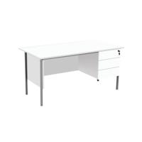 Serrion Rectangular 3 Drawer Pedestal 4 Leg Desk 1500x750x730mm White KF800071