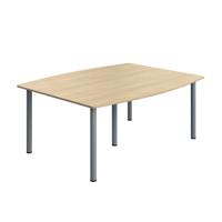 Serrion Pole Leg Barrel Shaped Table 1800x1200x730mm Oak/Silver KF800262