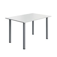 Serrion Pole Leg Rectangular Table 1200x800x730mm White/Silver KF800281