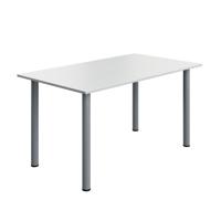 Serrion Pole Leg Rectangular Table 1400x800x730mm White/Silver KF800282