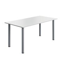 Serrion Pole Leg Rectangular Table 1600x800x730mm White/Silver KF800283