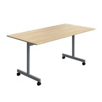 Serrion Tilting Rectangular Table 1600x800x730mm Oak/Silver KF800351