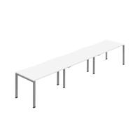 Jemini Three Person Bench Desk 1200x800mm White/Silver (Set of 3) KF800397