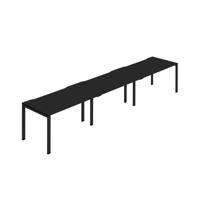 Jemini Three Person Bench Desk 1400x800mm Black (Set of 3) KF800402