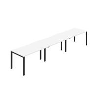 Jemini Three Person Bench Desk 1400x800mm White/Black (Set of 3) KF800413