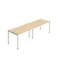 Jemini Two Person Bench Desk 1600x800mm Nova Oak/White (Set of 2) KF800478