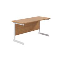 Jemini Single Rectangular Desk 1200x600x730mm Nova Oak/White KF800481