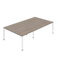 Jemini Four Person Back-to-Back Bench Desk 1200x800mm Grey Oak/White (Set of 2) KF800491