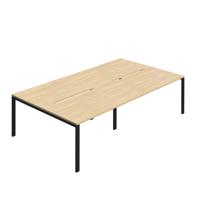 Jemini Four Person Back-to-Back Bench Desk 1200x800mm Nova Oak/Black (Set of 2) KF800492