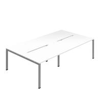 Jemini Four Person Back-to-Back Bench Desk 1200x800mm White/Silver (Set of 2) KF800496