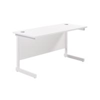 Jemini Single Rectangular Desk 1200x600x730mm White/White KF800497