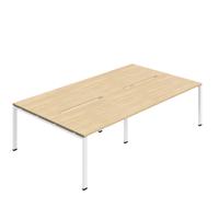 Jemini Four Person Back-to-Back Bench Desk 1400x800mm Nova Oak/White (Set of 2) KF800511