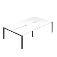 Jemini Four Person Back-to-Back Bench Desk 1600x800mm White/Black (Set of 2) KF800529