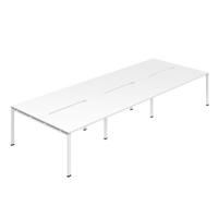 Jemini Six Person Back-to-Back Bench Desk 1200x800mm White (Set of 3) KF800548