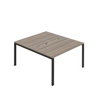 Jemini Two Person Back-to-Back Bench Desk 1200x800mm Grey Oak/Black KF800589