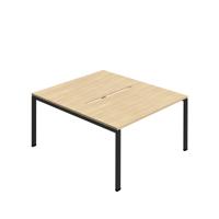 Jemini Two Person Back-to-Back Bench Desk 1600x800mm Nova Oak/Black KF800626