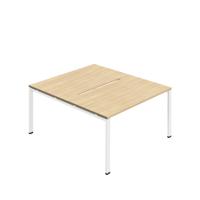 Jemini Two Person Back-to-Back Bench Desk 1600x800mm Nova Oak/White KF800628