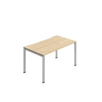 Jemini One Person Bench Desk 1600x800mm Nova Oak/Silver KF800675