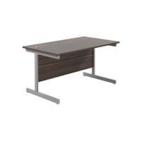 Jemini Single Rectangular Desk 1200x800x730mm Dark Walnut/Silver KF801055