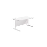 Jemini Single Rectangular Desk 1400x800x730mm White/White KF801216