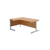 Jemini Radial Left Hand Cantilever Desk 1600x1200x730mm Nova Oak/Silver KF801740