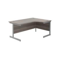 Jemini Radial Right Hand Cantilever Desk 1600x1200x730mm Grey Oak/Silver KF801790