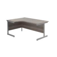 Jemini Radial Left Hand Cantilever Desk 1800x1200x730mm Grey Oak/Silver KF801970