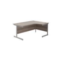 Jemini Radial Right Hand Cantilever Desk 1800x1200x730mm Grey Oak/Silver KF802039