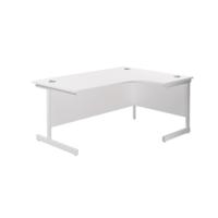 Jemini Radial Right Hand Cantilever Desk 1800x1200x730mm White/White KF802179