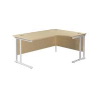 Jemini Radial Right Hand Cantilever Desk 1800x1200x730mm Maple/White KF807988