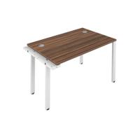 Jemini 1 Person Extension Bench Desk 1200x800x730mm Dark Walnut/White KF808596