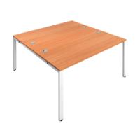 Jemini 2 Person Bench Desk 1200x1600x730mm Beech/White KF808664