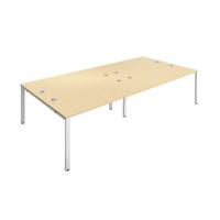 Jemini 4 Person Bench Desk 2400x1600x730mm Maple/White KF808763