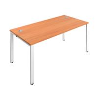 Jemini 1 Person Bench Desk 1400x800x730mm Beech/White KF808848