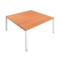 Jemini 2 Person Bench Desk 1400x1600x730mm Beech/White KF809029