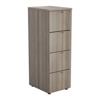 Jemini Essentials 4 Drawer Filing Cabinet 464x600x1365mm Grey Oak KF81091