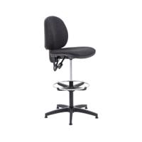 Jemini Medium Back Draughtsman Chair with Adjustable D-Kit Charcoal KF822471