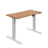 Okoform Single Motor Sit/Stand Heated Desk 1200x600x734-1234mm Nova Oak/White KF822552