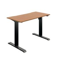 Okoform Single Motor Sit/Stand Heated Desk 1200x600x734-1234mm Nova Oak/Black KF822582