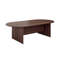 Jemini D-End Meeting Table 1800x1000x730mm Dark Walnut KF822646