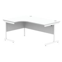 Astin Radial Left Hand SU Cantilever Desk 1600x1200x730mm Arctic White/Arctic White KF824183