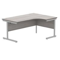 Astin Radial Right Hand SU Cantilever Desk 1600x1200x730mm Alaskan Grey Oak/Silver KF824213