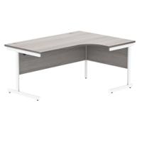 Astin Radial Right Hand SU Cantilever Desk 1600x1200x730mm Alaskan Grey Oak/Arctic White KF824237