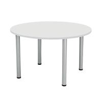 Jemini Circular Meeting Table 1200x1200x730mm White KF840188