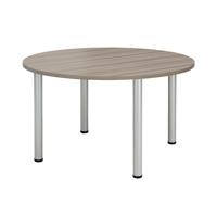 Jemini Circular Meeting Table 1200x1200x730mm Grey Oak KF840198