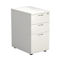 First 3 Drawer Desk High Pedestal 404x600x730mm White KF98511